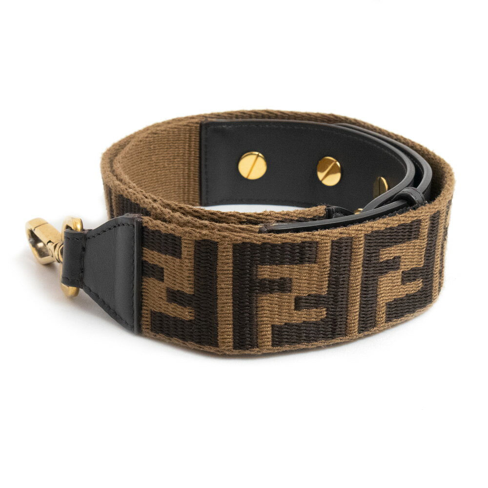 フェンディ FENDI ストラップ ユー ショルダーストラップ ファブリック レザー ブラウン 茶 8AV120A5KZF154S