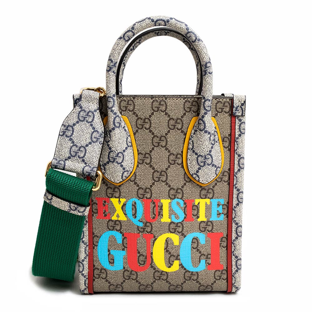 グッチ ハンドバッグ 【新品・未使用品】グッチ GUCCI EXQUISITE ミニ トート 2way ショルダー ハンドバッグ 斜め掛け GGスプリームキャンバス マルチカラー ベージュ 699406