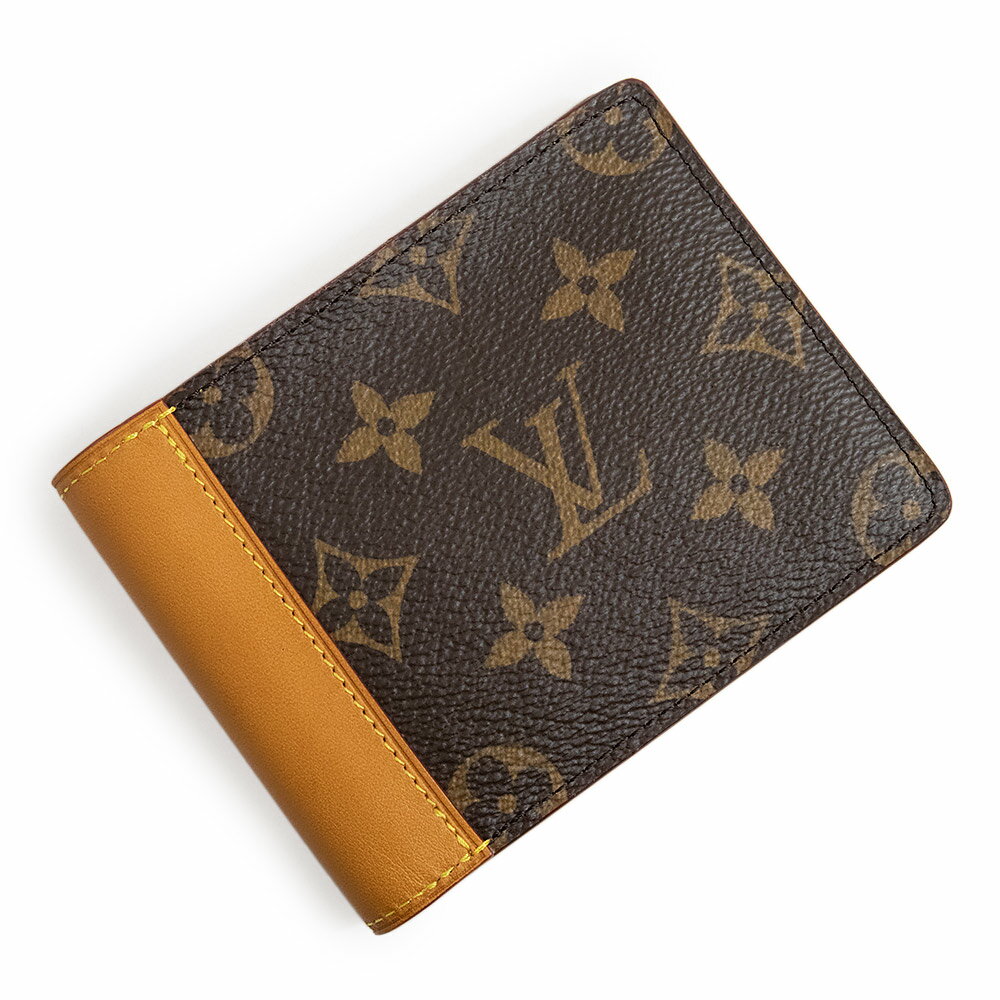 ルイヴィトン 二つ折り財布（男性向け） 【新品・未使用品】ルイ ヴィトン LOUIS VUITTON ポルトフォイユ ミュルティプル ヴァージルアブロー 二つ折り財布 モノグラム ヌメ革 レザー ブラウン 茶 M69024 箱付 訳有り