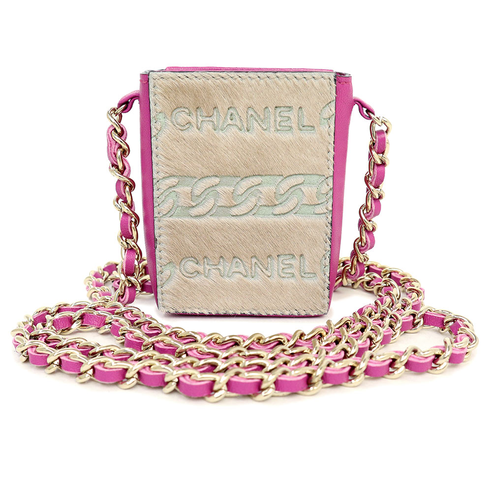 【新品同様品】シャネル CHANEL シガレットケース アクセサリー チェーンショルダー ポーチ 斜め掛け ..