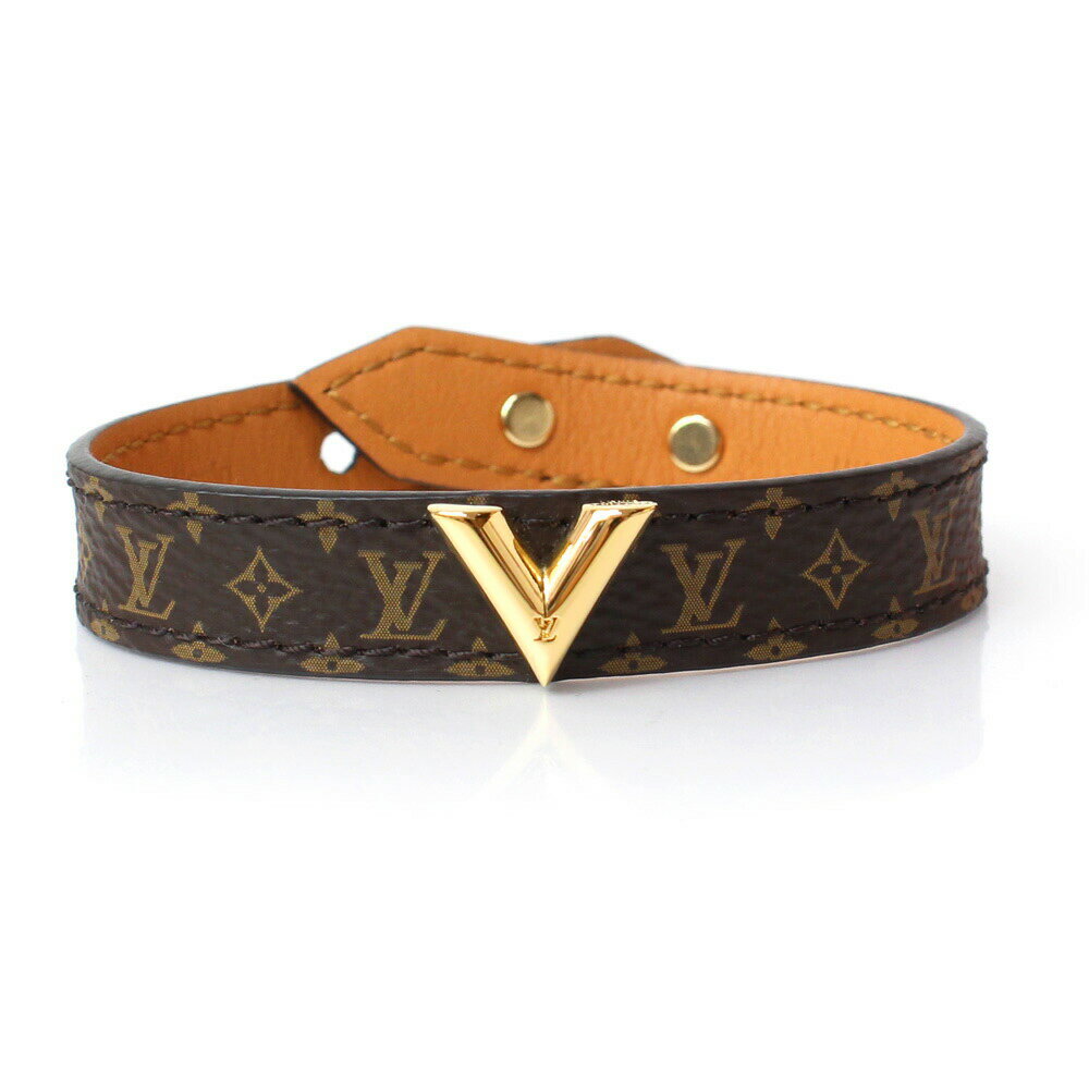 【新品・未使用品】ルイ ヴィトン LOUIS VUITTON ブラスレ エセンシャル V ブレスレット モノグラム ブラウン 茶 ゴールド金具 M6042 箱付