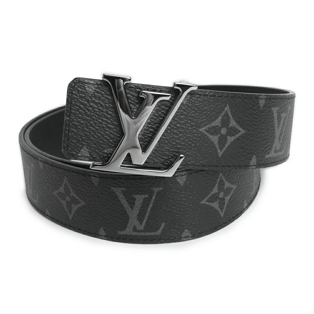 ルイ・ヴィトン ベルト（レディース） 【新品・未使用品】ルイ ヴィトン LOUIS VUITTON LVイニシャル 35MM リバーシブル ベルト #90/36 モノグラムエクリプス ブラック 黒 シルバー金具 M0450 箱付