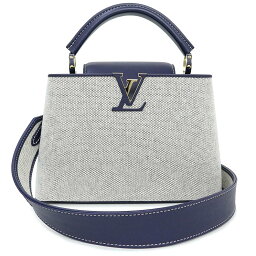 ルイヴィトン カプシーヌ バッグ レディース 【新品・未使用品】ルイ ヴィトン LOUIS VUITTON カプシーヌ BB 銀座並木通り店限定 2way ショルダー ハンドバッグ 斜め掛け キャンバス カーフスキン レザー ネイビーブルー グレー 紺 ゴールド金具 M57555