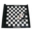【未使用 展示品】シャネル CHANEL チェッカー ボード ゲーム ココマーク ラムスキン レザー ブラック ホワイト 黒 白 シルバー金具 AA7749 箱...