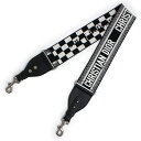 【新品・未使用品】クリスチャンディオール Christian Dior PARIS エンブロイダリー ショルダーストラップ キャンバス カーフスキン レザー ブ...