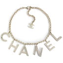 シャネル ネックレス（レディース） 【新品・未使用品】シャネル CHANEL ロゴ ラインストーン チョーカー ネックレス ゴールド AB1362 箱付