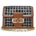 ルイヴィトン ハンドバッグ（レディース） 【新品・未使用品】ルイ ヴィトン LOUIS VUITTON ドーフィーヌ MINI チェーン ハンドバッグ カーフスキン レザー メタルビーズ ブラウン ブラック 茶 黒 ゴールド金具 M53777