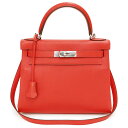 【未使用保管品】エルメス HERMES ケリー 28 内縫い 2WAY 斜め掛け ショルダー ハンドバッグ ヴォーエバーカラー レザー ルージュトマト レッド ...