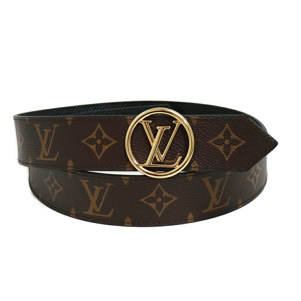 ルイヴィトン ベルト（レディース） 【新品・未使用品】ルイ ヴィトン LOUIS VUITTON サンチュール LVサークル 35MM リバーシブル ベルト モノグラム エピレザー ノワール ブラウン ブラック 茶 黒 ゴールド金具 #80/32 M9935 箱付