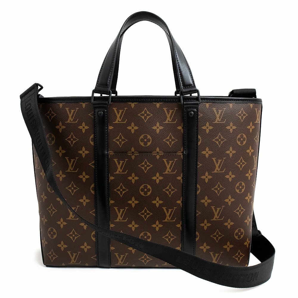 ルイヴィトン ハンドバッグ（レディース） 【新品・未使用品】ルイ ヴィトン LOUIS VUITTON ウィークエンド トート PM 2way ショルダー ハンドバッグ 斜め掛け モノグラムマカサー レザー ブラウン ブラック 茶 黒 ブラック金具 M45734