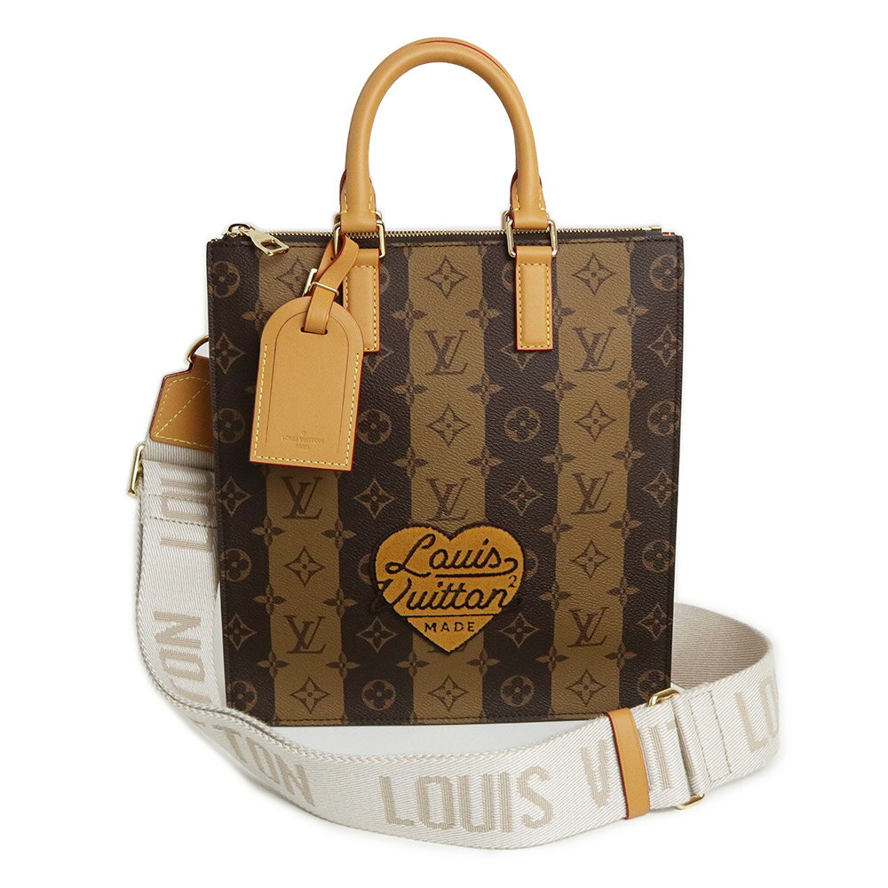 ルイヴィトン ハンドバッグ（レディース） 【新品・未使用品】ルイ ヴィトン LOUIS VUITTON LV スクエアード サックプラ メッセンジャー NIGO 2Way ショルダー ハンドバッグ 斜め掛け モノグラム ストライプ キャンバス ブラウン 茶 ゴールド金具 M45969 箱付