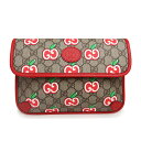 【新品 未使用品】グッチ GUCCI GGアップル プリント リンゴ ベルトバッグ ウエストポーチ GGスプリームキャンバス レザー レッド 赤 ゴールド金具 625233 箱付