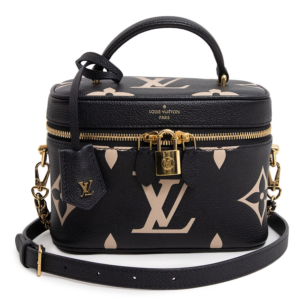 ルイヴィトン バッグ モノグラム（レディース） 【未使用　展示品】ルイ ヴィトン LOUIS VUITTON ヴァニティ PM 2Way バニティ ショルダー ハンドバッグ 斜め掛け モノグラムアンプラント レザー ブラック ベージュ 黒 ゴールド金具 M45780