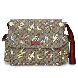 グッチ　マザーズバッグ 【未使用　展示品】グッチ GUCCI マザーズバッグ 斜め掛け ショルダーバッグ GGスプリームキャンバス ベージュ ゴールド金具 211131