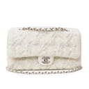 【未使用 展示品】シャネル CHANEL マトラッセ 25 フラップ Wチェーン ショルダーバッグ ムートン ラムスキン レザー パール ビーズ ホワイト 白 ...