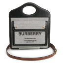 【未使用　展示品】バーバリー BURBERRY トライカラー ミニ ポケットバッグ 2way ショルダー ハンドバッグ 斜め掛け コットンキャンバス カーフスキン レザー ブラック ブラウン タン 黒 茶 ゴールド金具 8039363 1