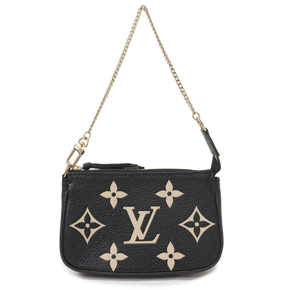 【新品・未使用品】ルイ ヴィトン LOUIS VUITTON ミニ ポシェット アクセソワール アクセサリーポーチ チェーンバッグ バイカラー モノグラムアンプラント レザー ノワール ブラック ベージュ …