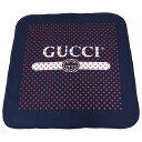 【新品・未使用品】グッチ GUCCI ベビー チルドレンズ ブランケット コットン 100% ポルカドット 水玉 ネイビー レッド 紺 赤 627654