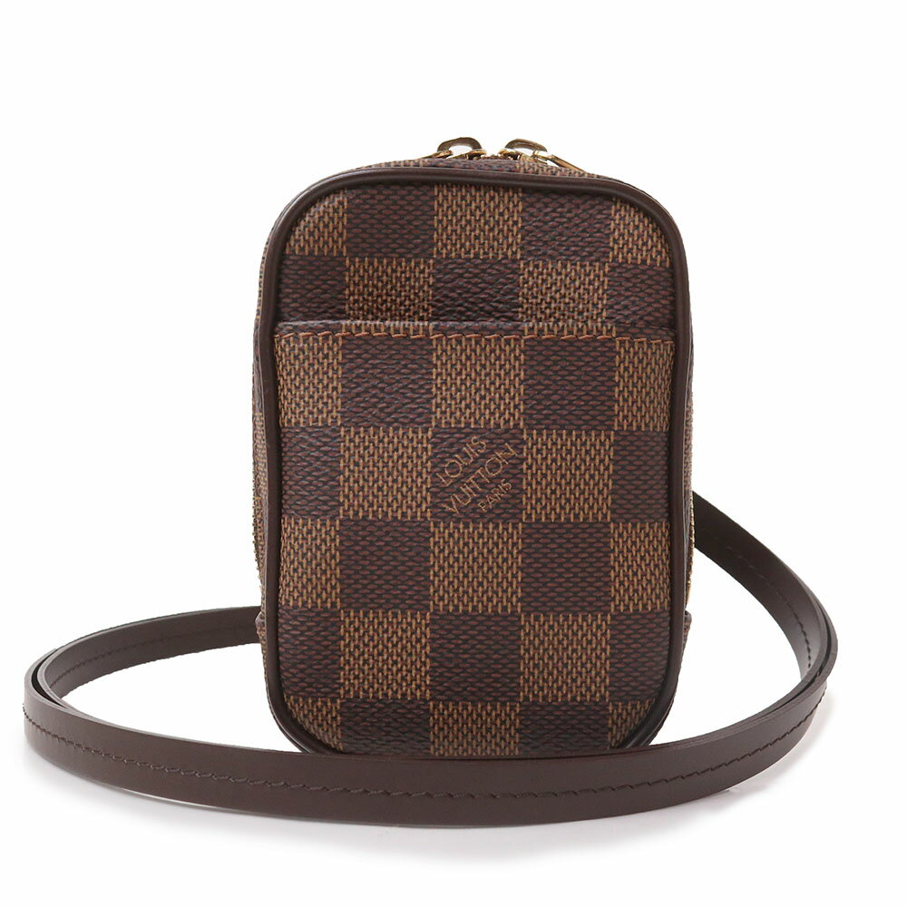 楽天ブランドシティ　BrandCity【未使用　展示品】ルイ ヴィトン LOUIS VUITTON エテュイ オカピ PM ミニ ポーチ ポシェット ショルダー ストラップ 小物入れ ダミエ ブラウン 茶 ゴールド金具 N61738