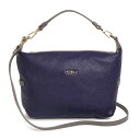 【中古】フルラ Furla ソフィー 2WAY ショルダー ハンドバッグ 斜め掛け レザー ブルー グレー 青 ライトゴールド金具 EK62YE0