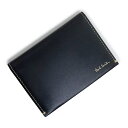 【美品】ポールスミス PAUL SMITH パスケース カードケース 定期入れ カーフスキン レザー ネイビー 紺 PSQ141