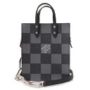 【未使用　展示品】ルイ ヴィトン LOUIS VUITTON サック プラ XS ダミエ チェッカーボード ヴァージル アブロー 2WAY トート チェーン ショルダー ハンドバッグ 斜め掛け カウハイドレザー ノワール ブラック 黒 シルバー金具 N60479 箱付