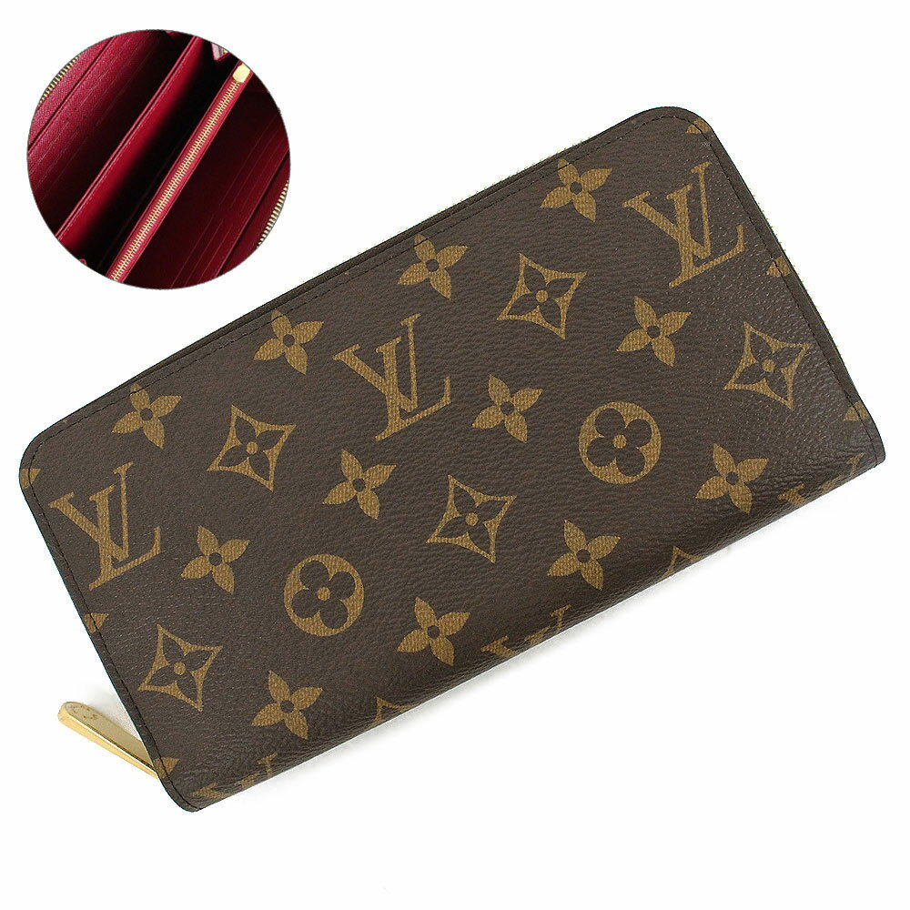 ルイヴィトン モノグラム財布（レディース） 【新品・未使用品】ルイ ヴィトン LOUIS VUITTON ジッピー ウォレット ラウンドファスナー 長財布 モノグラム フューシャ ブラウン 茶 ゴールド金具 M41895 箱付