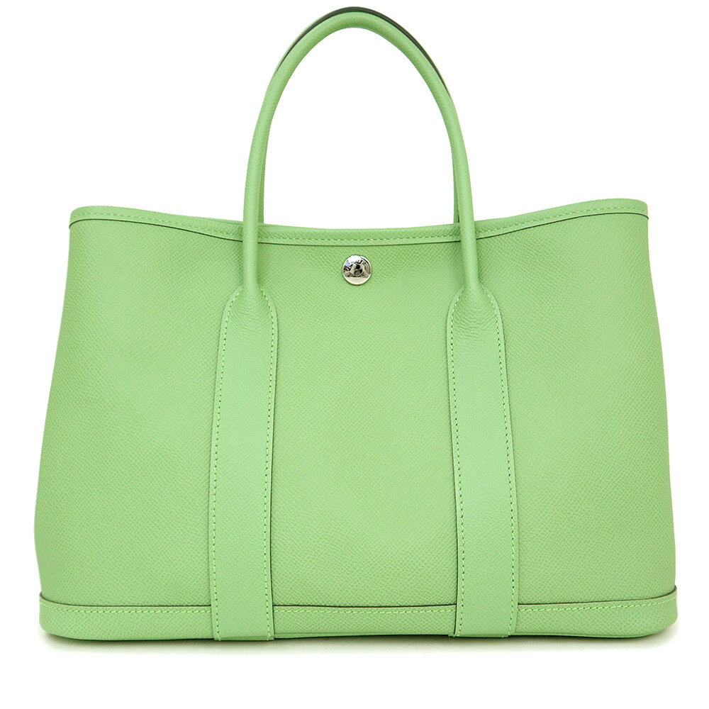 【新品・未使用品】エルメス HERMES ガーデンパーティ 30 TPM ハンドバッグ ヴォーエプソン レザー Vert Criquet ヴェール クリケット グリーン 緑 シルバー金具 U刻印