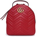 グッチ GUCCI GGマーモント リュック デイパック バックパック カーフスキン レザー レッド 赤 アンティークゴールド金具 476671