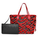 【未使用 展示品】ルイ ヴィトン LOUIS VUITTON ネヴァーフル MM URS FISCHER コラボ トートバッグ レザー モノグラム レッド ブラ...