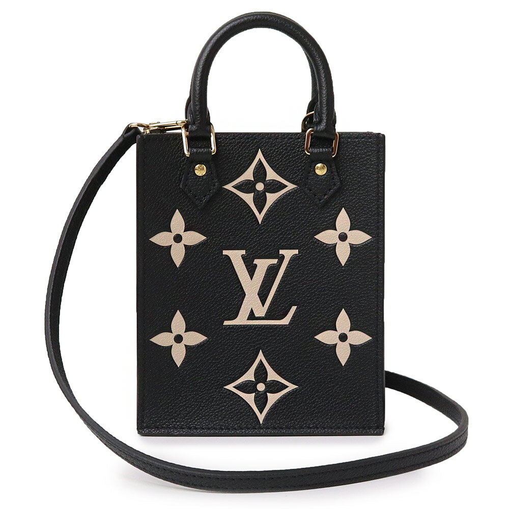 ルイヴィトン ハンドバッグ（レディース） 【新品・未使用品】ルイ ヴィトン LOUIS VUITTON プティット サックプラ 2WAY ショルダー ハンドバッグ 斜め掛け モノグラムアンプラント レザー ノワールブラック 黒 ベージュ バイカラー ゴールド金具 M57937 箱付