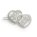 【新品・未使用品】シャネル CHANEL ハート ロゴ ラインストーン バレッタ クリップ 髪留め ヘアアクセサリー シルバー ABB671 箱付