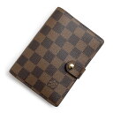 【新品・未使用品】ルイ ヴィトン LOUIS VUITTON アジェンダ PM 手帳カバー 6穴式 ダミエ ブラウン 茶 ゴールド金具 R20700 箱付