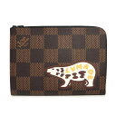 ダミエ 【新品・未使用品】ルイ ヴィトン LOUIS VUITTON ポシェット ジュール NIGO コラボ クラッチバッグ 白熊 シロクマ ダミエ ブラウン 茶 ブラック金具 N60390