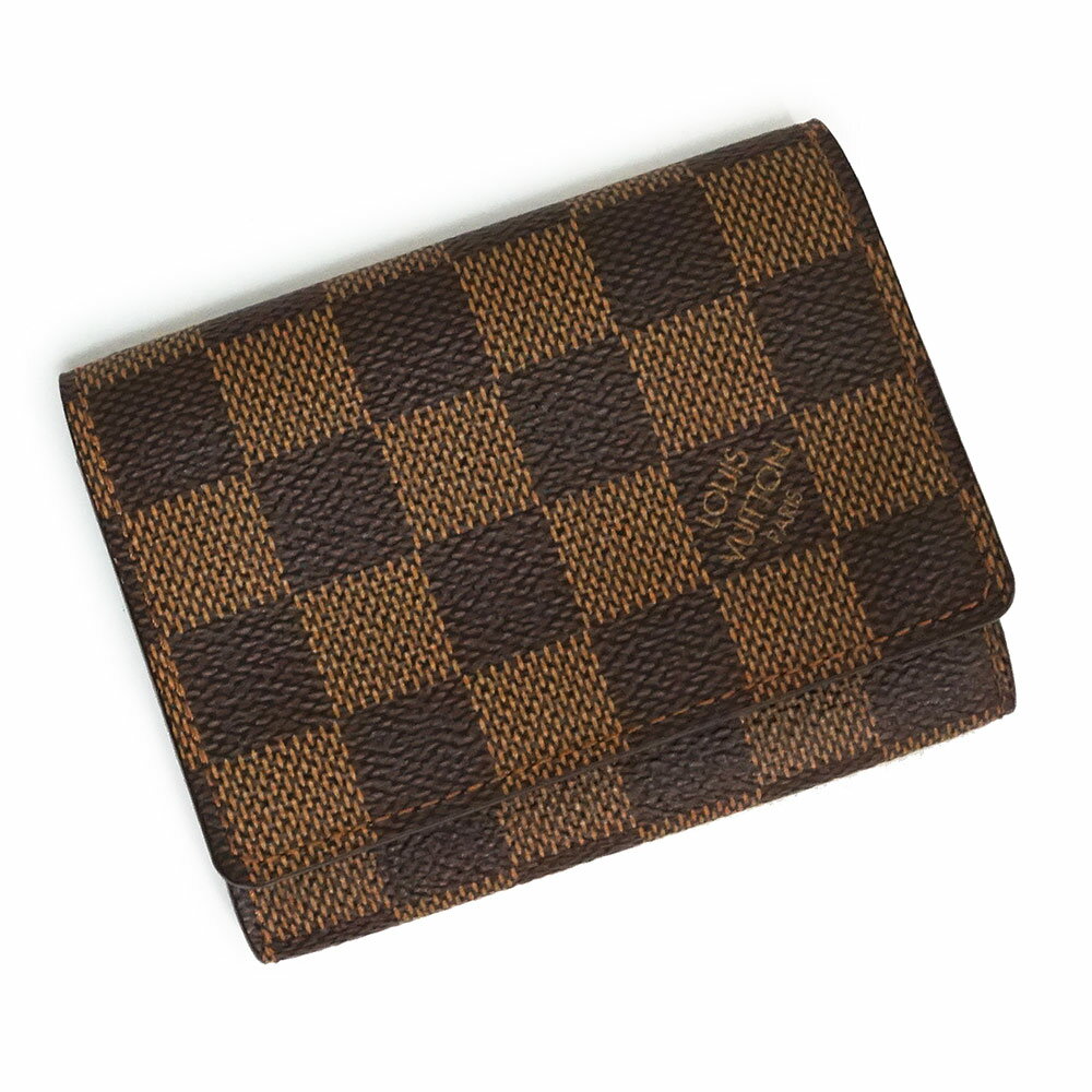 ルイヴィトン 名刺入れ 【未使用保管品】ルイ ヴィトン LOUIS VUITTON アンヴェロップ カルト ドゥ ヴィジット カードケース 名刺入れ 定期入れ パスケース ダミエ ブラウン 茶 N62920 箱付