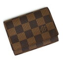 ルイヴィトン 定期入れ 【未使用保管品】ルイ ヴィトン LOUIS VUITTON アンヴェロップ カルト ドゥ ヴィジット カードケース 名刺入れ 定期入れ パスケース ダミエ ブラウン 茶 N62920 箱付