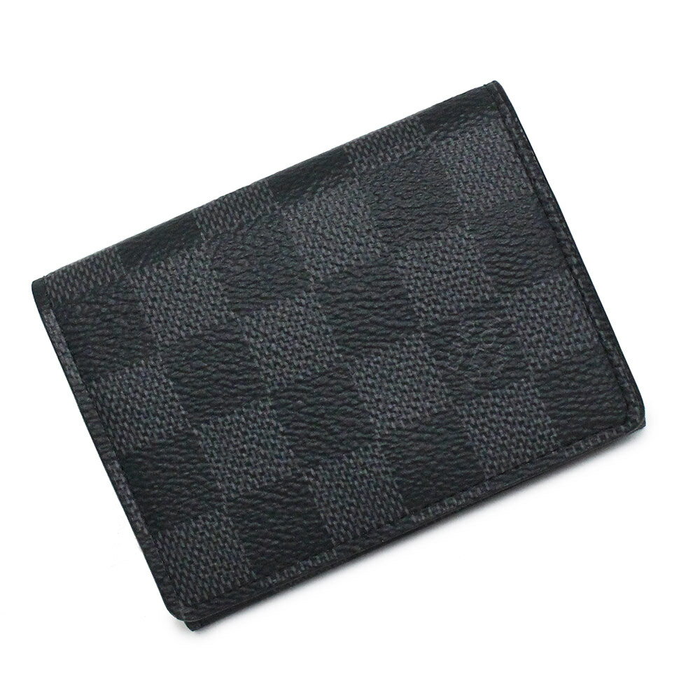 ルイ・ヴィトン 名刺入れ 【新品・未使用品】ルイ ヴィトン LOUIS VUITTON アンヴェロップ カルト ドゥ ヴィジット カードケース 名刺入れ 定期入れ パスケース ダミエグラフィット ブラック 黒 シルバー金具 N63338 箱付