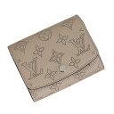 【未使用　展示品】ルイ ヴィトン LOUIS VUITTON ポルトフォイユ イリス コンパクト 二つ折り財布 モノグラムマヒナ レザー ガレ ベージュ シルバー金具 M62542 箱付