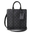 ルイヴィトン ハンドバッグ（レディース） 【新品・未使用品】ルイ ヴィトン LOUIS VUITTON サックプラ クロス 2way ショルダー ハンドバッグ 斜め掛け モノグラムエクリプス レザー ブラック 黒 シルバー金具 M46098