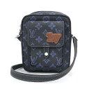 【未使用　展示品】ルイ ヴィトン LOUIS VUITTON クリストファー ウエアラブル ウォレット ショルダーバッグ 斜め掛け デニム モノグラムレコード ネイビー ブルー 青 紺 シルバー金具 M81854