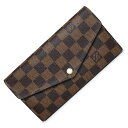 ルイヴィトン ダミエ 財布（レディース） 【未使用　展示品】ルイ ヴィトン LOUIS VUITTON ポルトフォイユ サラ 二つ折り長財布 ダミエ ブラウン 茶 ゴールド金具 N63209 箱付