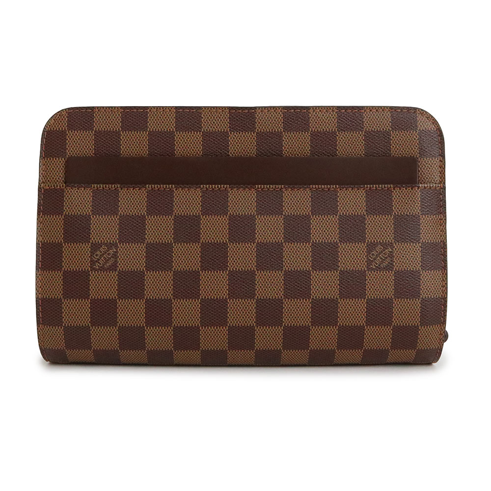 ルイ・ヴィトン 夏バッグ レディース 【未使用　展示品】ルイ ヴィトン LOUIS VUITTON サンルイ クラッチ セカンドバッグ ダミエ レザー ブラウン 茶 ゴールド金具 N51993