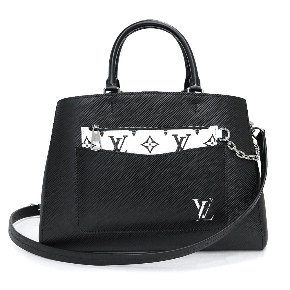 ルイヴィトン ハンドバッグ（レディース） 【未使用保管品】ルイ ヴィトン LOUIS VUITTON マレル トート MM 2way ショルダー ハンドバッグ 斜め掛け エピ グレインレザー ノワール ブラック ピンク 黒 シルバー金具 M59954