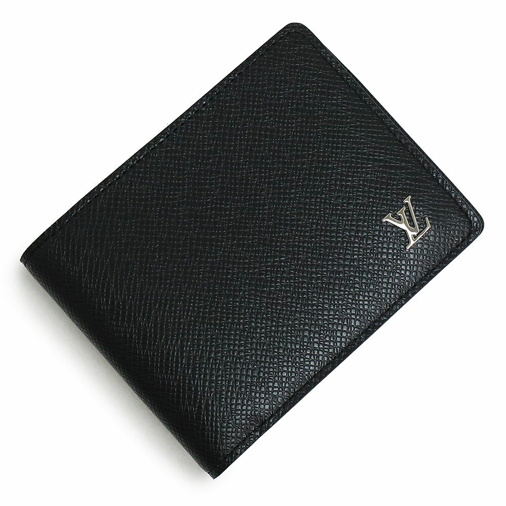 ルイ・ヴィトン 二つ折り財布（メンズ） 【新品・未使用品】ルイ ヴィトン LOUIS VUITTON ポルトフォイユ ミュルティプル 二つ折り財布 札入れ タイガ レザー ノワール ブラック 黒 シルバー金具 M30295 箱付