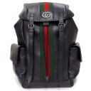 【新品・未使用品】グッチ GUCCI オフィディア ウェブ ストライプ GG ミディアム バックパック リュック デイパック カーフスキン レザー ダークブルー ネイビー 紺 シルバー金具 598140