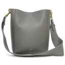 セリーヌ ショルダーバッグ（レディース） 【未使用保管品】セリーヌ CELINE サングル バケット スモール ショルダーバッグ 斜め掛け グレインカーフレザー グレー ゴールド金具 18930