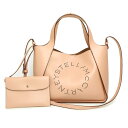 【未使用　展示品】ステラマッカートニー Stella McCartney ロゴ 2Way ショルダー トート ハンドバッグ 斜め掛け ポリエチレン ポリエステル ブラッシュピンク ピンクベージュ ゴールド金具 ポーチ付き 513860