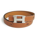 【新品・未使用品】エルメス HERMES ミニ コンスタンス 24MM 馬着 ホース柄 リバーシブル ベルト 80cm ヴォースイフト レザー ゴールド ブラウン 茶 シルバー金具 Y刻印 箱付