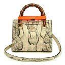 【新品・未使用品】グッチ GUCCI ダイアナ ミニ トート 2way ショルダー ハンドバッグ 斜め掛け バンブー パイソン エキゾチックレザー ベージュ 655661