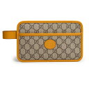 楽天ブランドシティ　BrandCity【新品・未使用品】グッチ GUCCI インターロッキングG トラベルケース セカンドバッグ クラッチバッグ ポーチ GGスプリームキャンバス レザー タン ベージュ エボニー 茶 ゴールド金具 625764 箱付